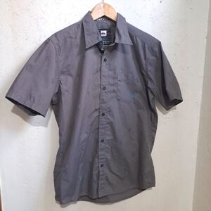 Quiksilver | Men's Gray Short button down short Sleeve Shirt